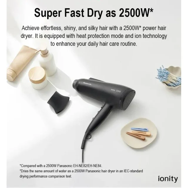 سشوار خانگی 2300 وات پاناسونیک مدل EH-NE85، موتور AC، وزن 460 گرم، دارای سری متمرکزکننده 101741522